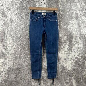 Acne Studios Jeans 27 / 34 Womens 5 Pistol Skinny Blue Ankle Zip Stretch Cropped